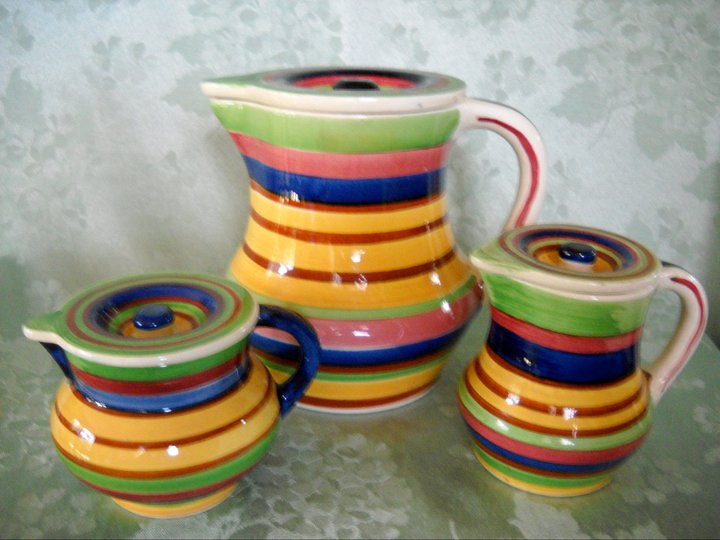 Striped pitcher set Striped pitcher set